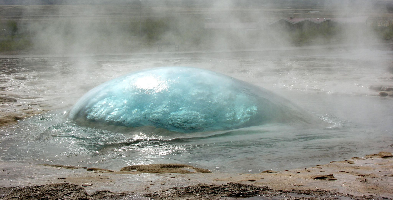 Geyser before eruption, Strokkur Iceland