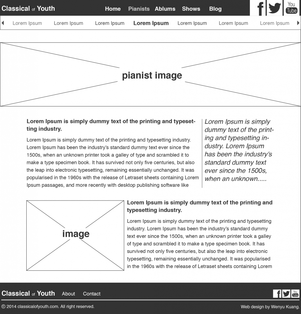 classical of youth desktop wireframe group one