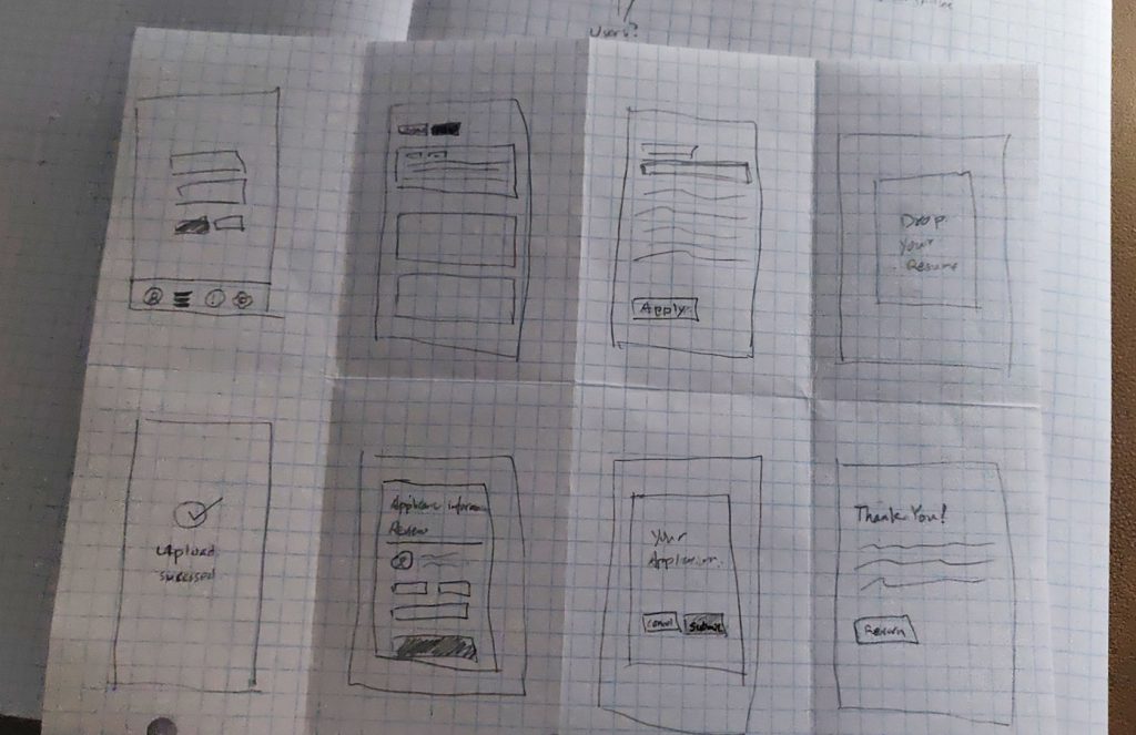 volunteer opportunity app earlier design sketches