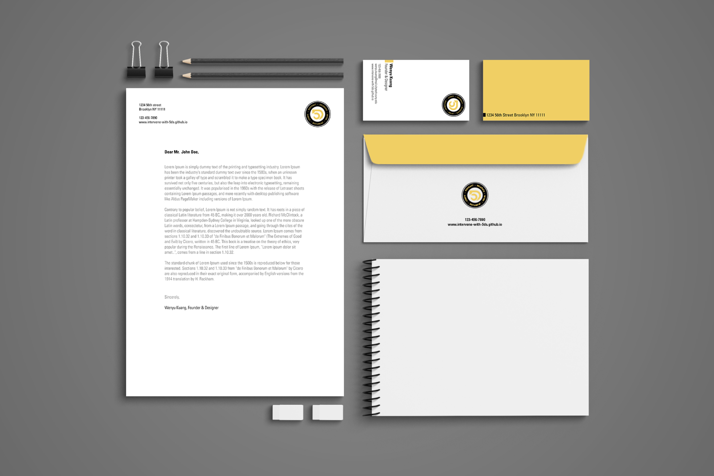 5Ds Stationery Mockup